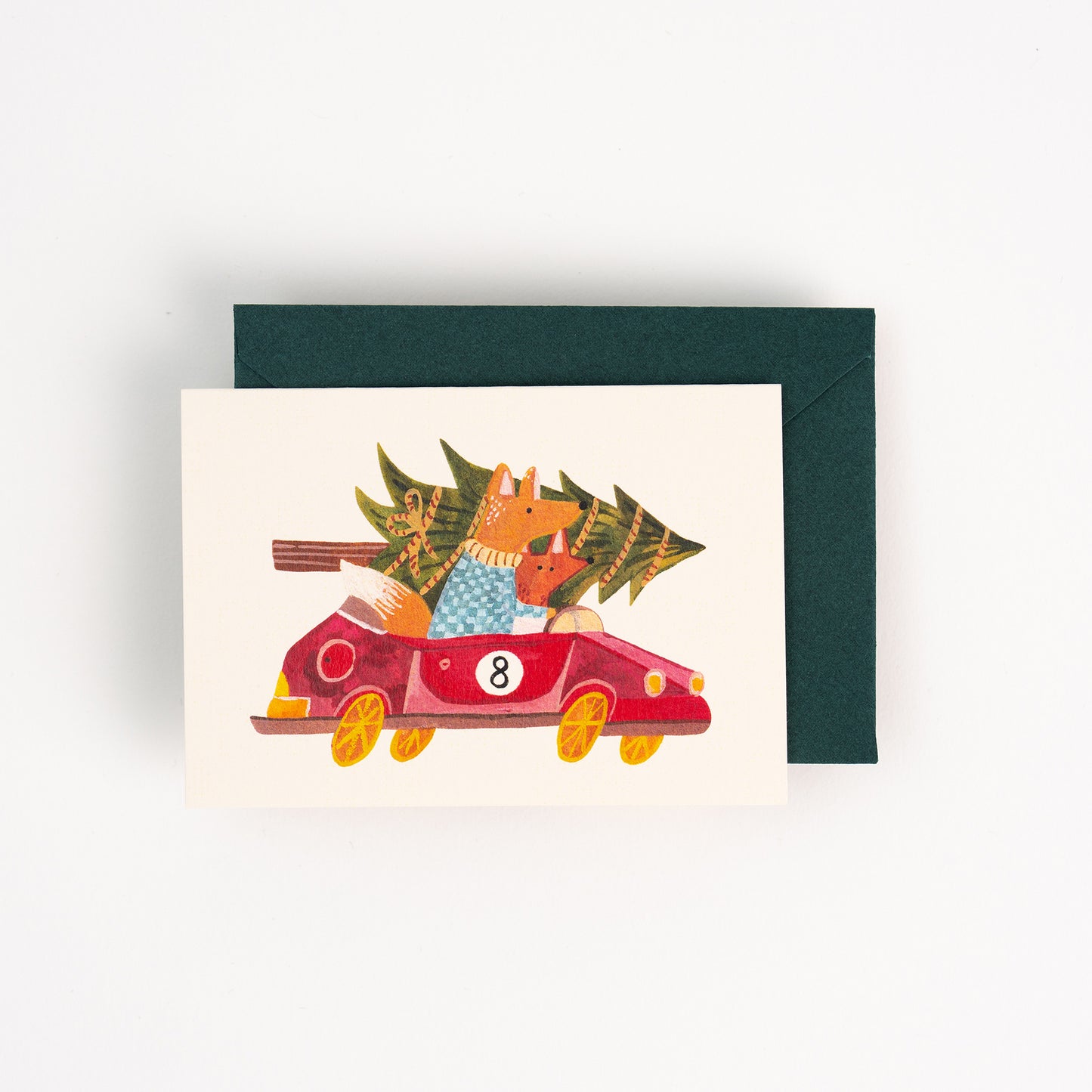 Fox Christmas Car Mini Card