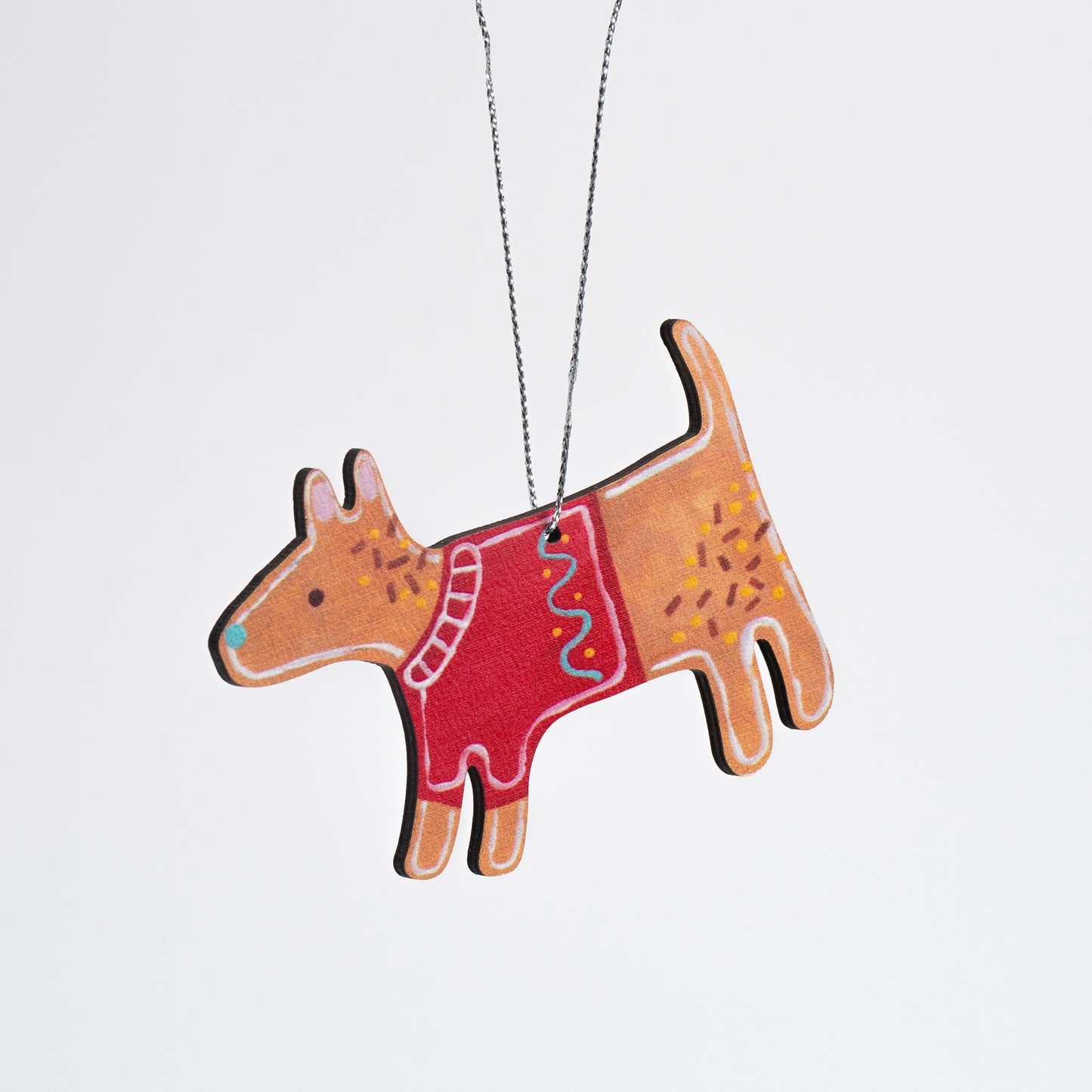 Gingerbread Dog Wooden Ornament
