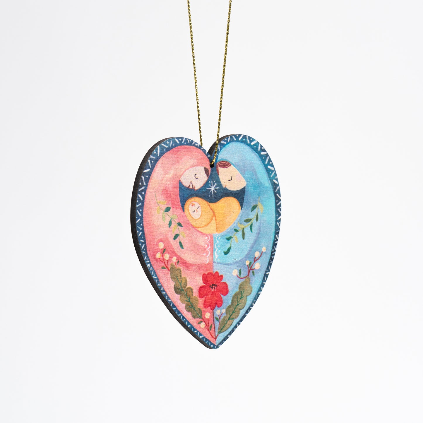 Holy Family Wooden Ornament