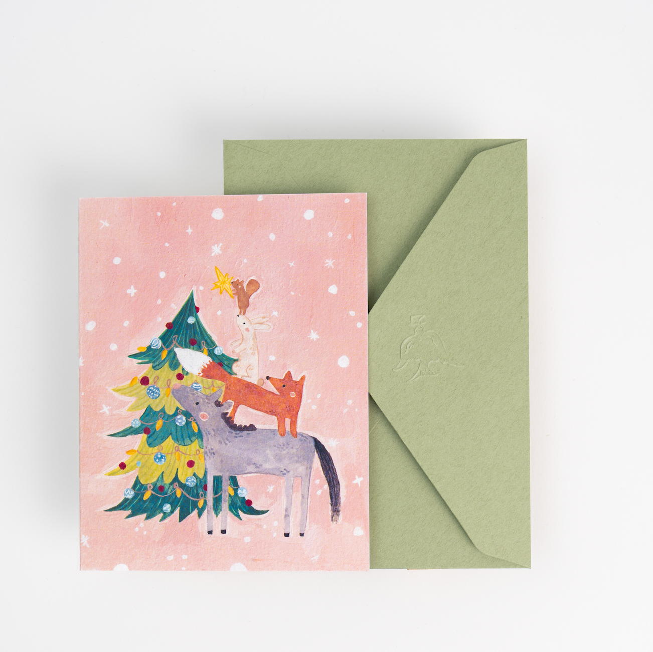 Christmas Tree Animals Card