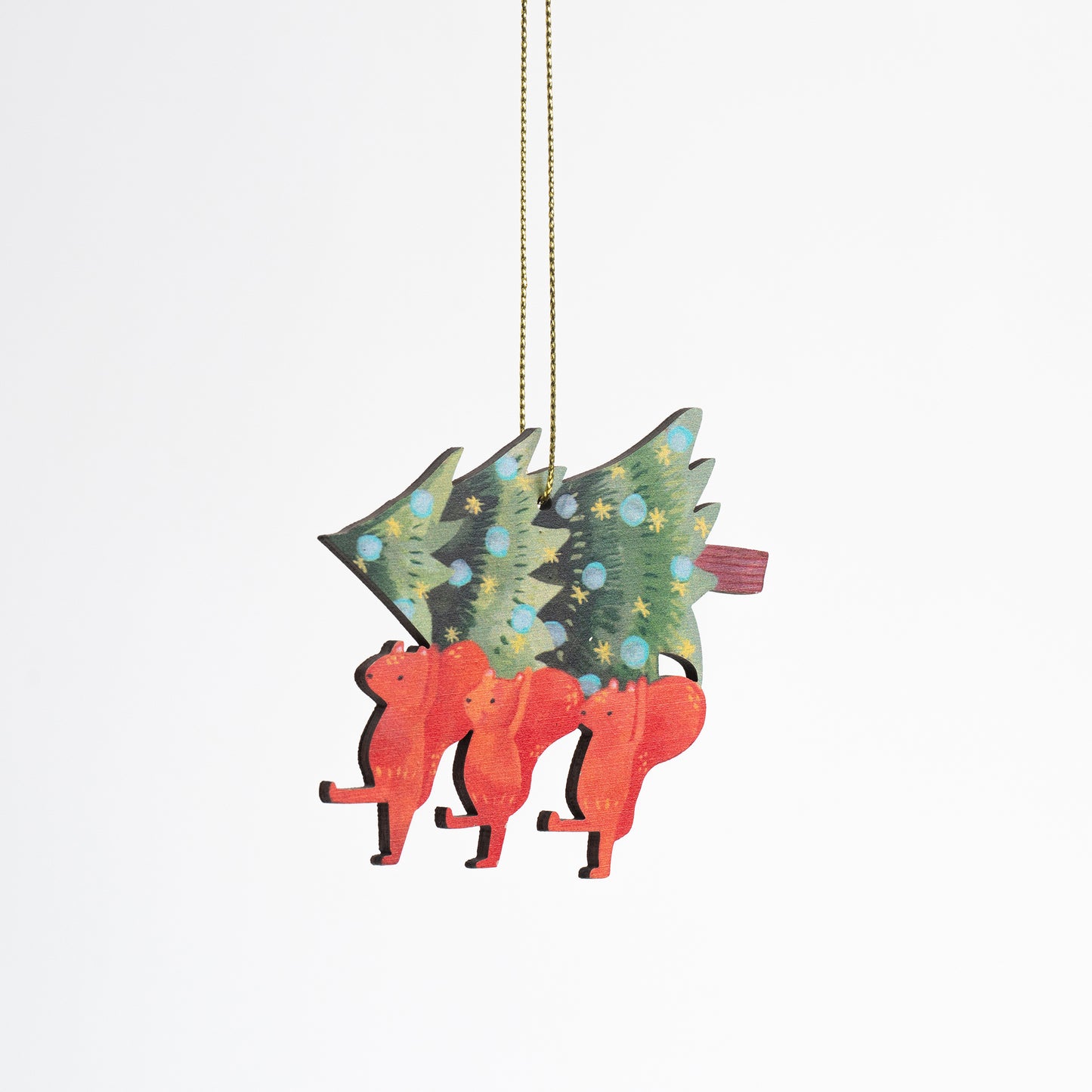 Squirrel Trio Wooden Ornament