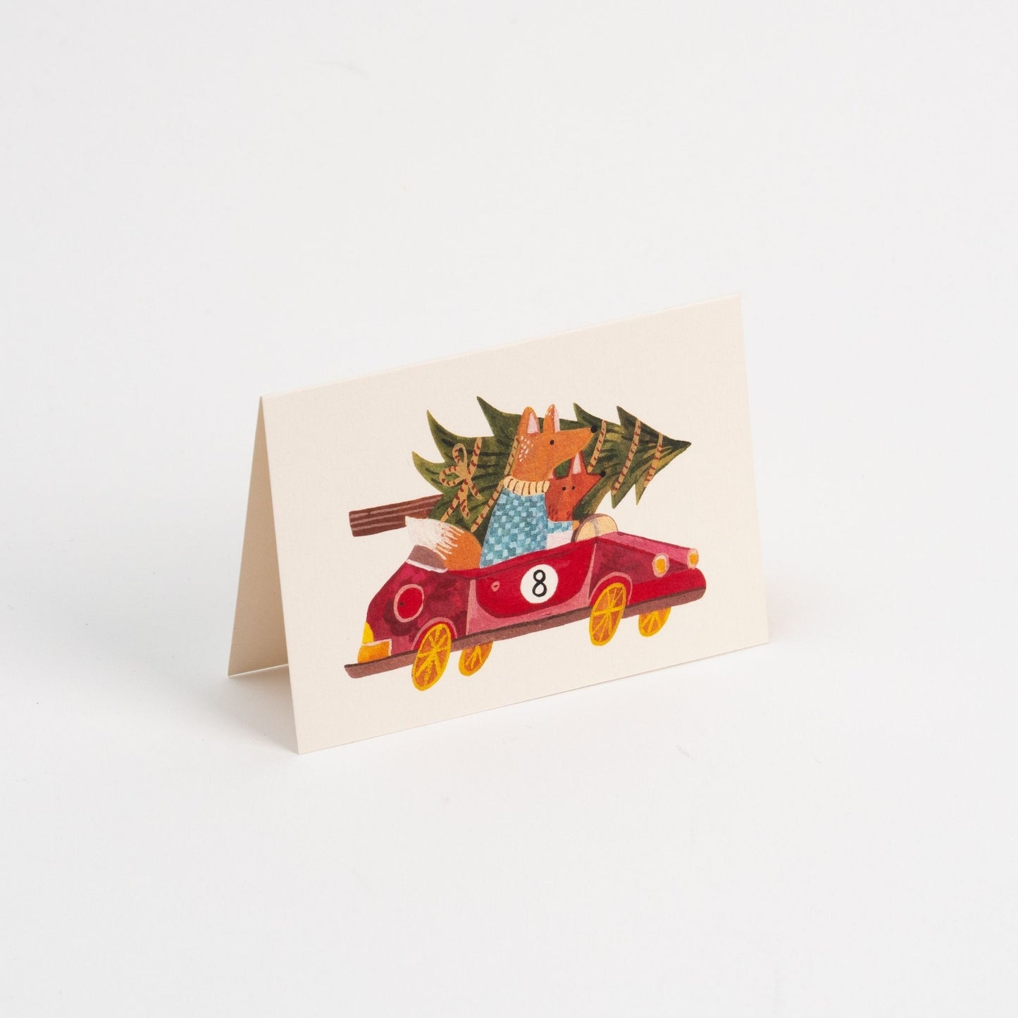 Fox Christmas Car Mini Card