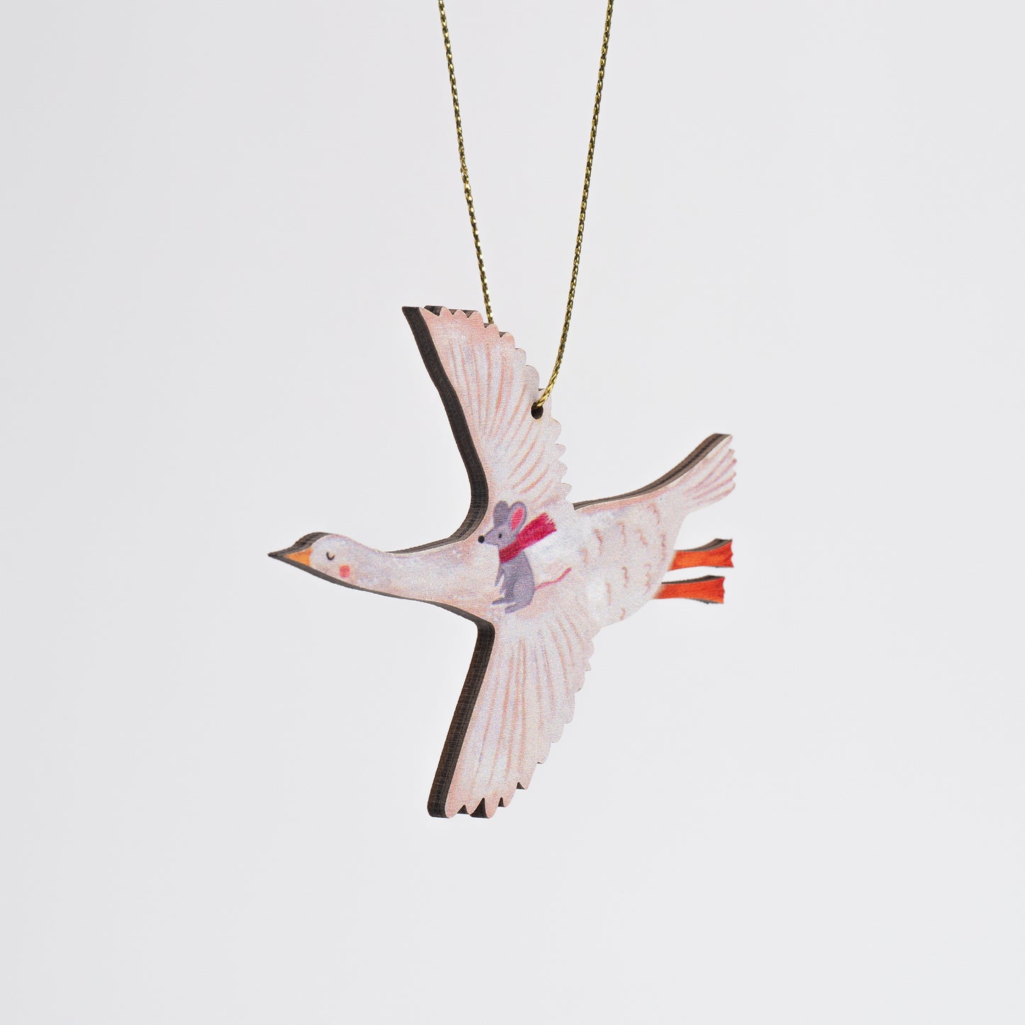 Goose & Mouse Adventure Wooden Ornament