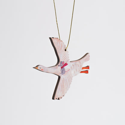 Goose & Mouse Adventure Wooden Ornament