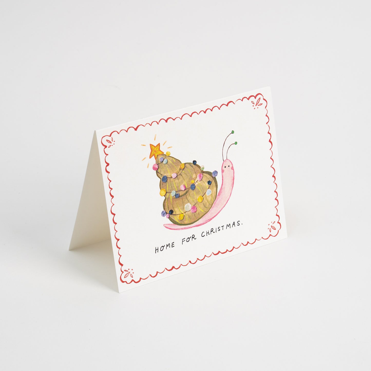 Home for Christmas Snail Card
