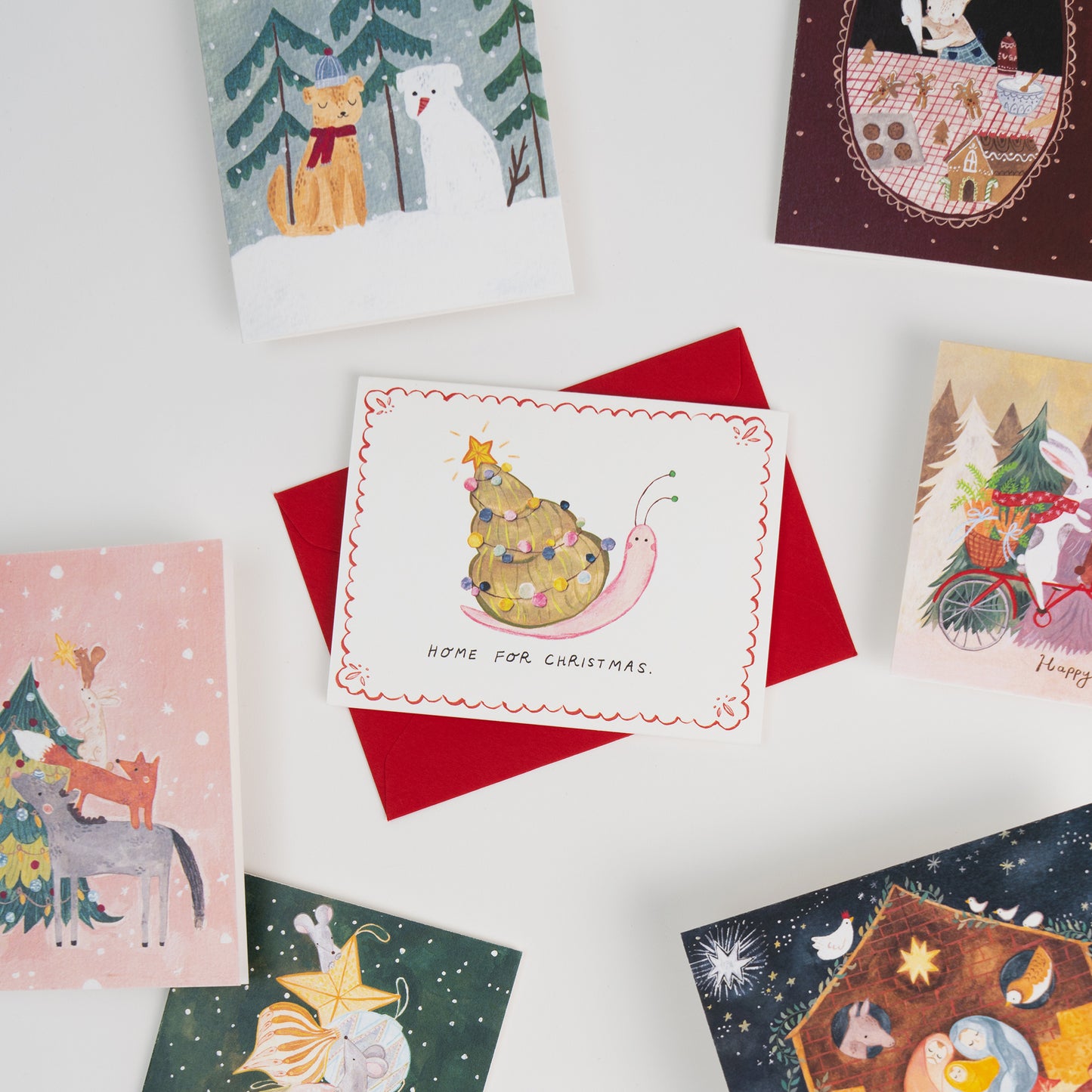 Home for Christmas Snail Card