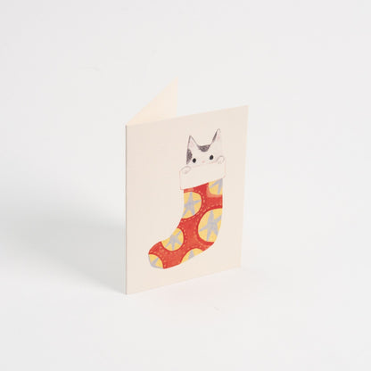 Kitty Stocking Mini Card