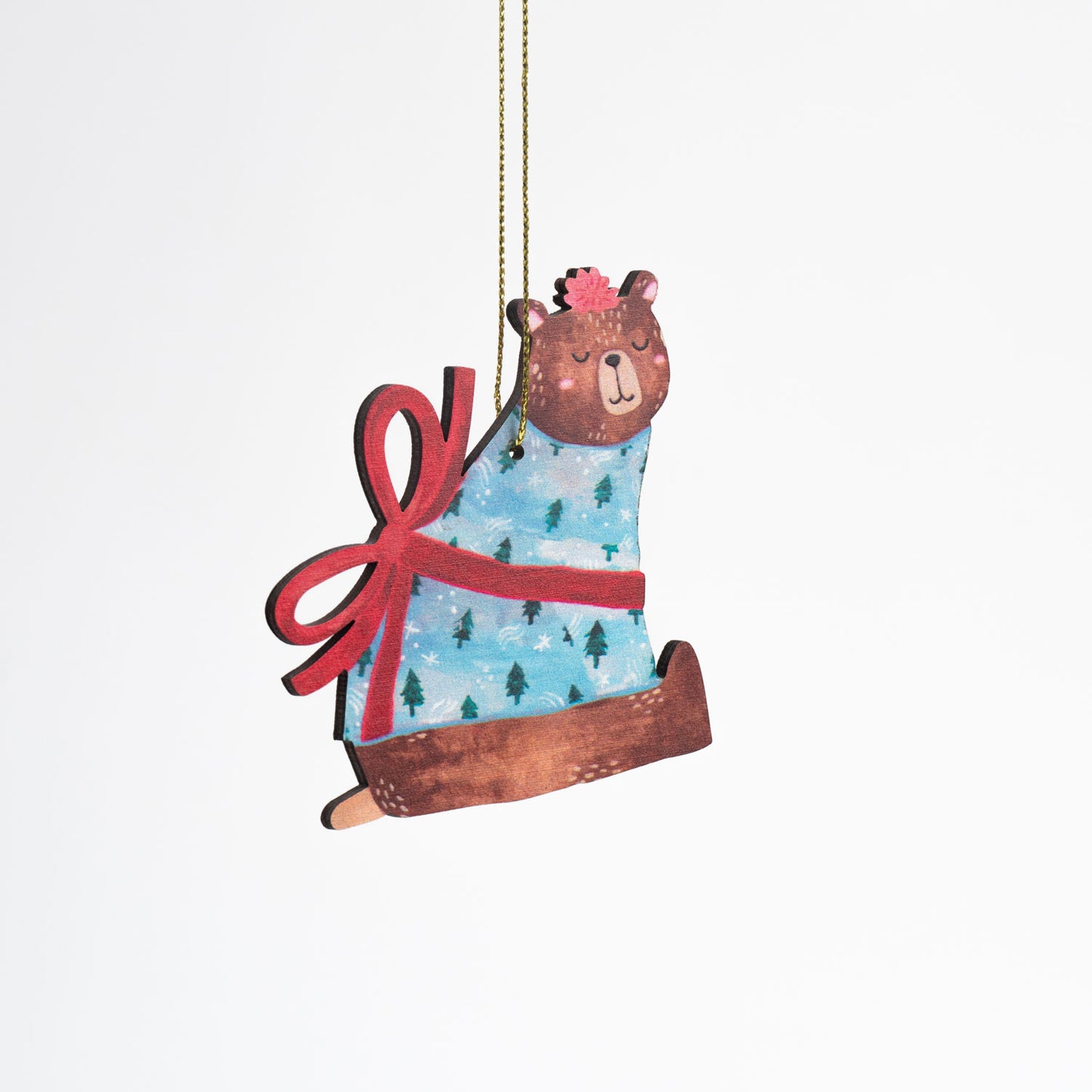 Bear Gift Wooden Ornament